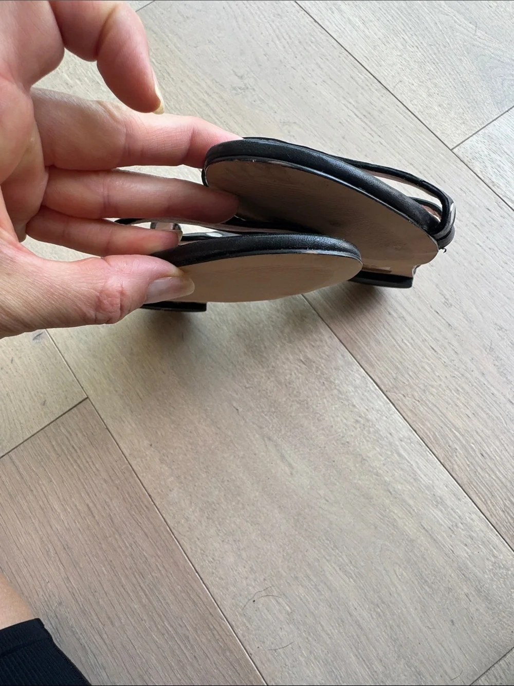 J. Crew Black Studded Strappy Flat Sandals